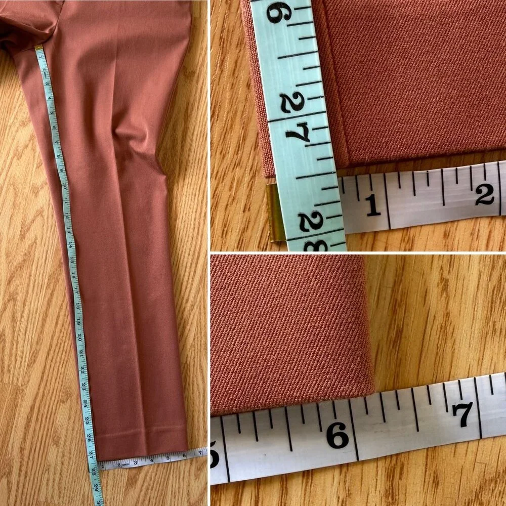 Loft Outlet Pants Size 10 Brick Red Skinny Ankle Stretch Cotton Blend Neutral - Picture 7 of 9
